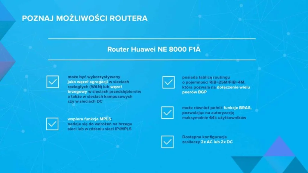 Poznaj możliwości routera Huawei NE 8000 F1A